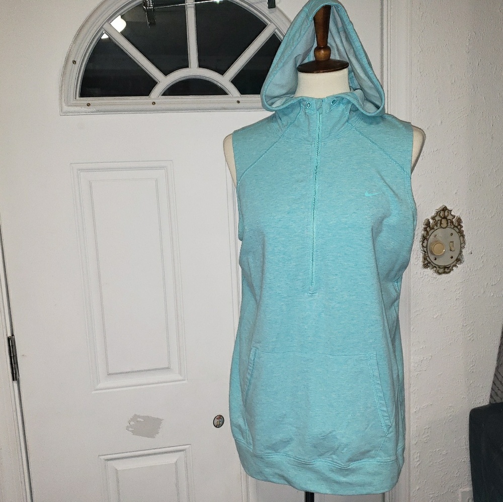 Nike Blue Vest  Hoody Half Zip L(Girl's)Pockets